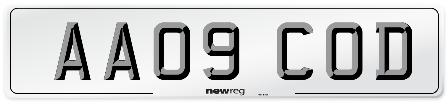 AA09 COD Number Plate from New Reg